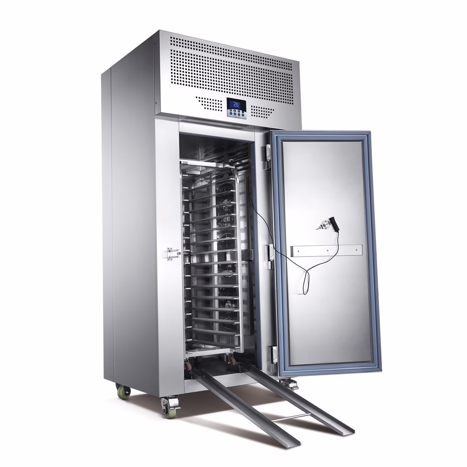 Kolice Commercial Heavy Duty 15 Trays Blast Chiller with Trolley Cart, Chest Freezer, Restaurant Freezer Cabinets, Shock Freezing Blast Freezer-Lowest temperature -40��F(-40��C)