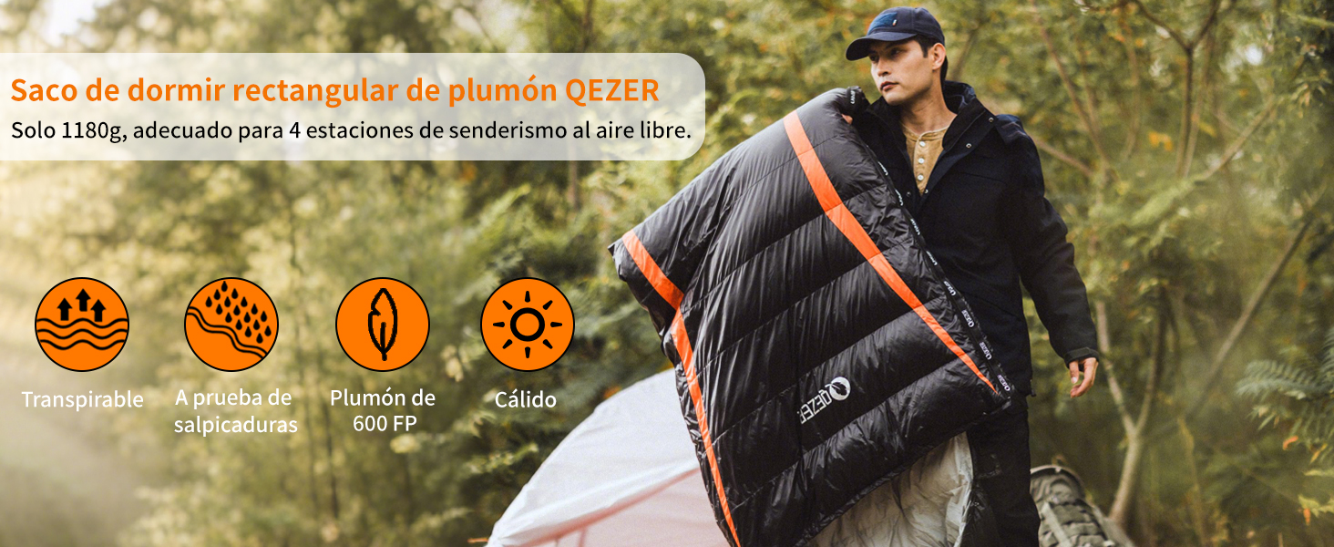 saco de dormir de plumas