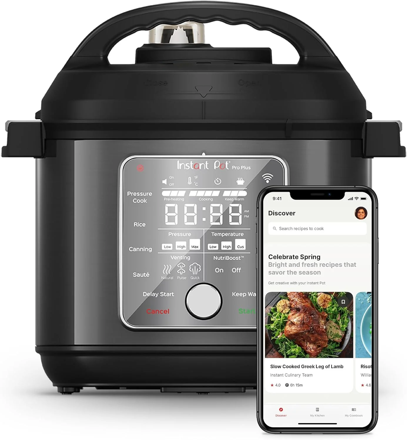 Instant Pot Pro Plus Wi-Fi Smart 10-in-1, Pressure Cooker, Slow Cooker, Rice Cooker, Steamer, Wok