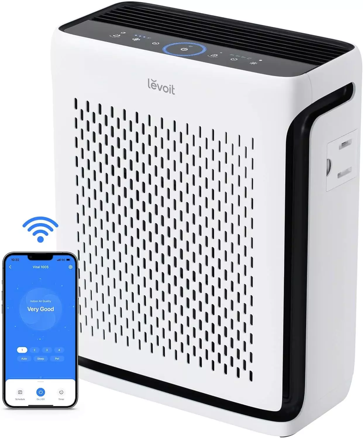 Luchtzuiveraar voor thuis, grote kamer tot 1110 ft2, HEPA-filter, slimme WiFi, wasbare filters