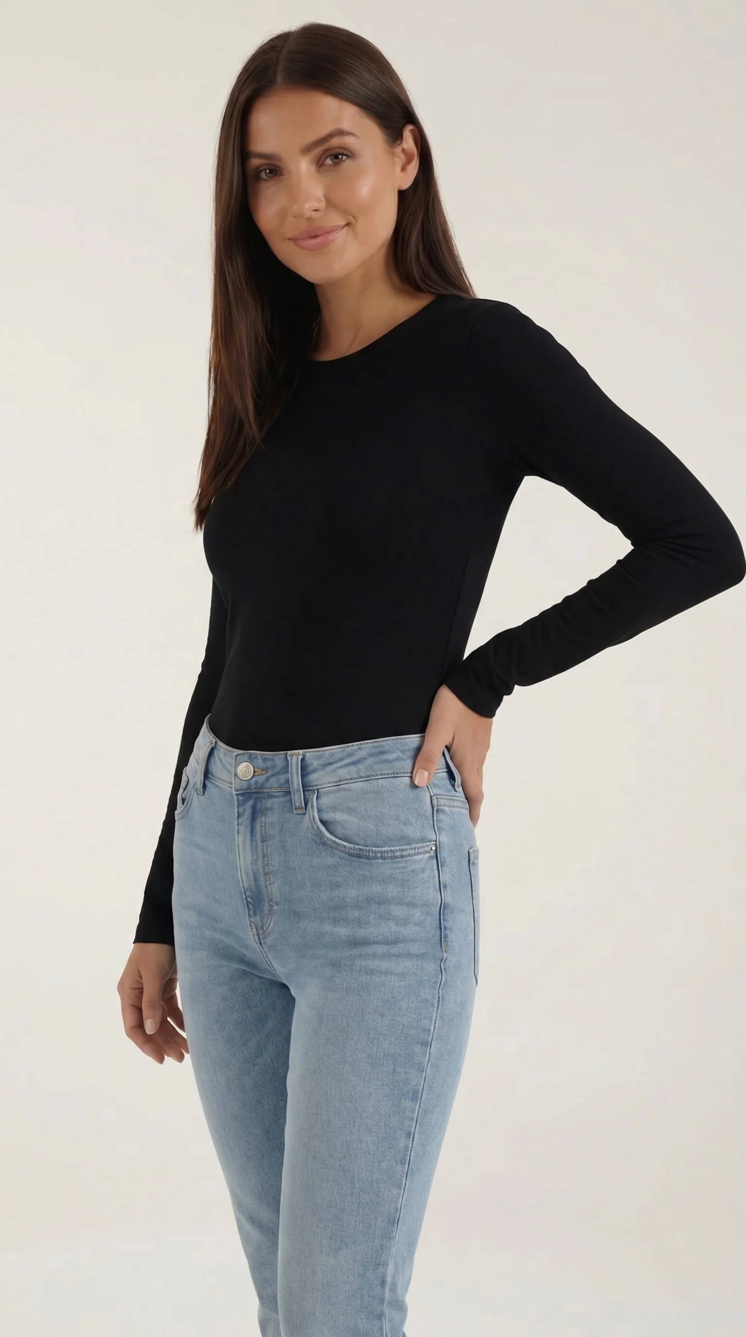 Langarmshirt mit gerippter Struktur