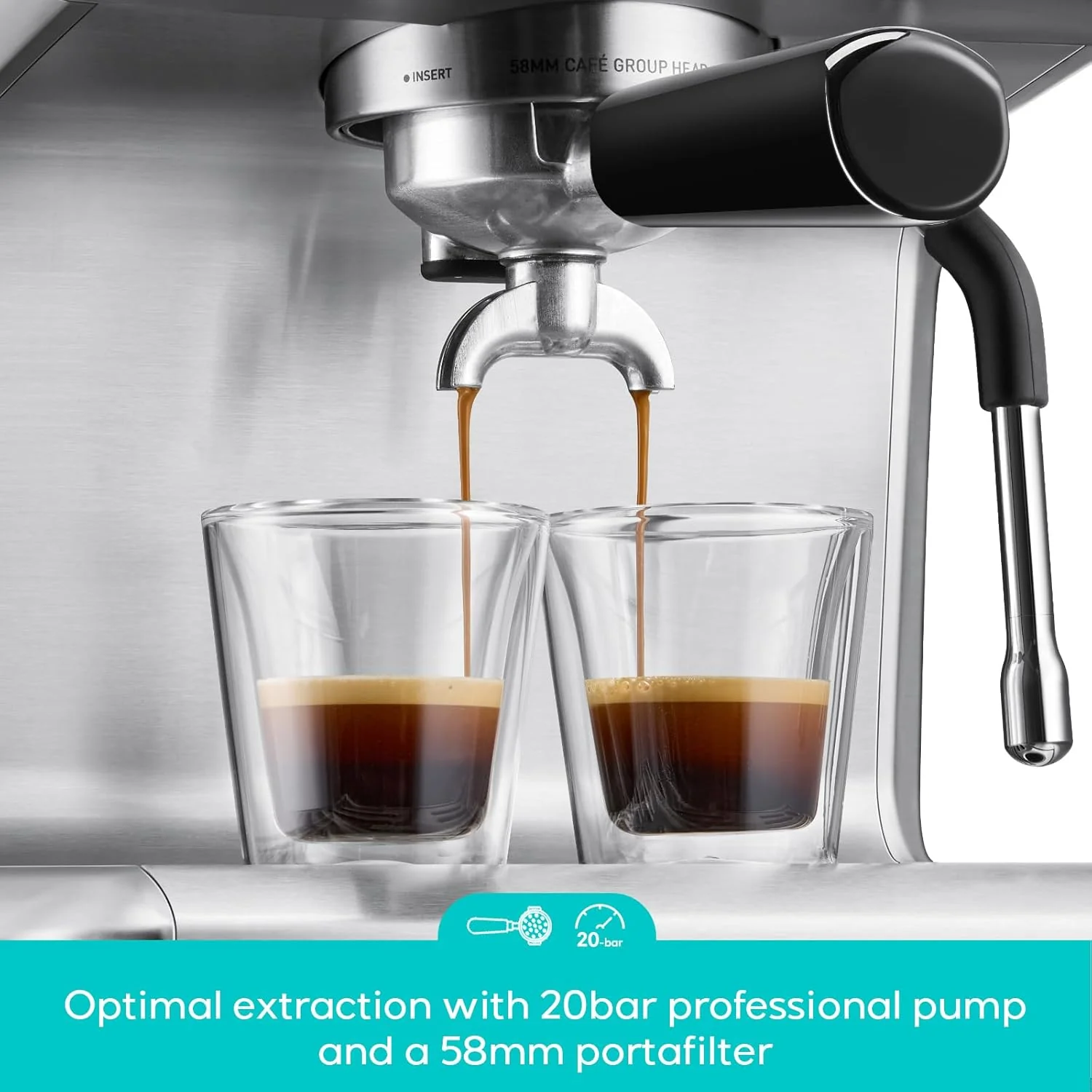 CASABREWS Ultra Espresso Machine with LCD Display, Espresso Maker with Powerful Milk Frother