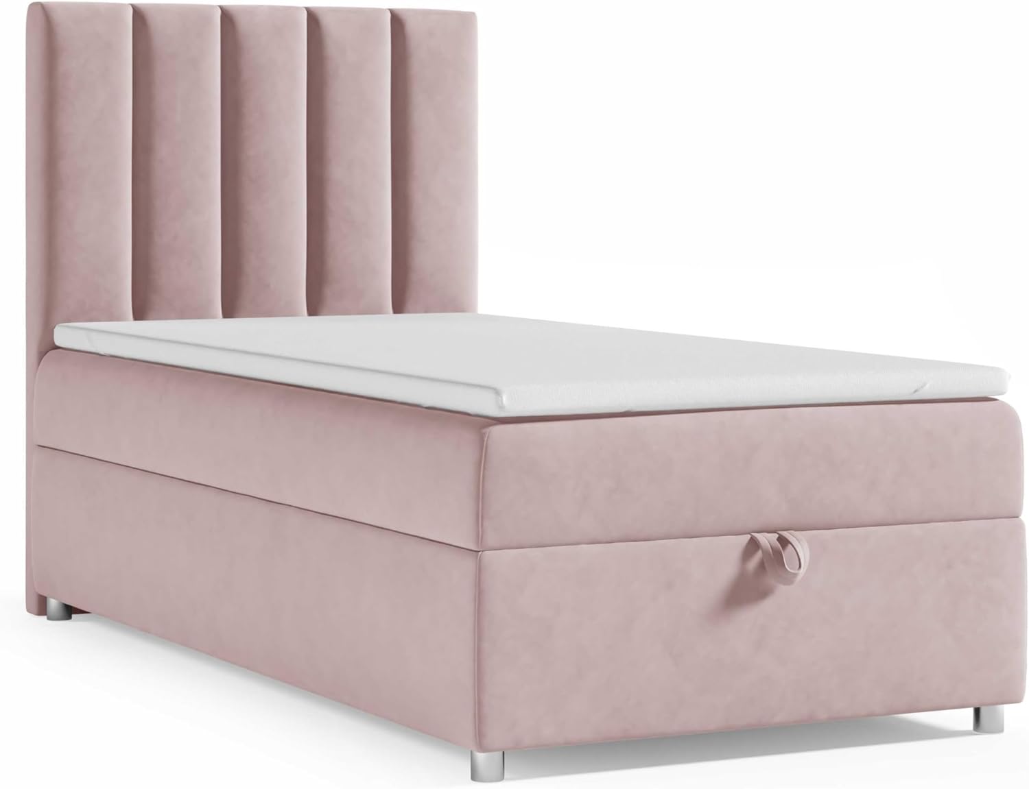 Trinity K10 Einzelbett | Boxspringbett mit Bonell Federkernmatratze | MatratzenTopper | Bett mit Stauraum