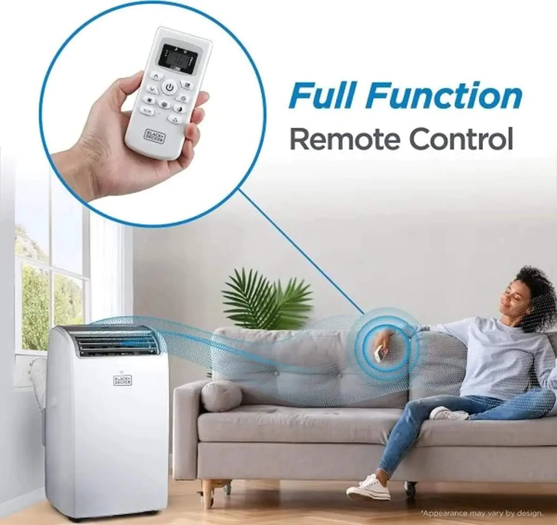 BLACK+DECKER Air Conditioner. 14.000 BTU Air Conditioner Portable for Room up to 700 Sq. Ft. with Remote Control. White