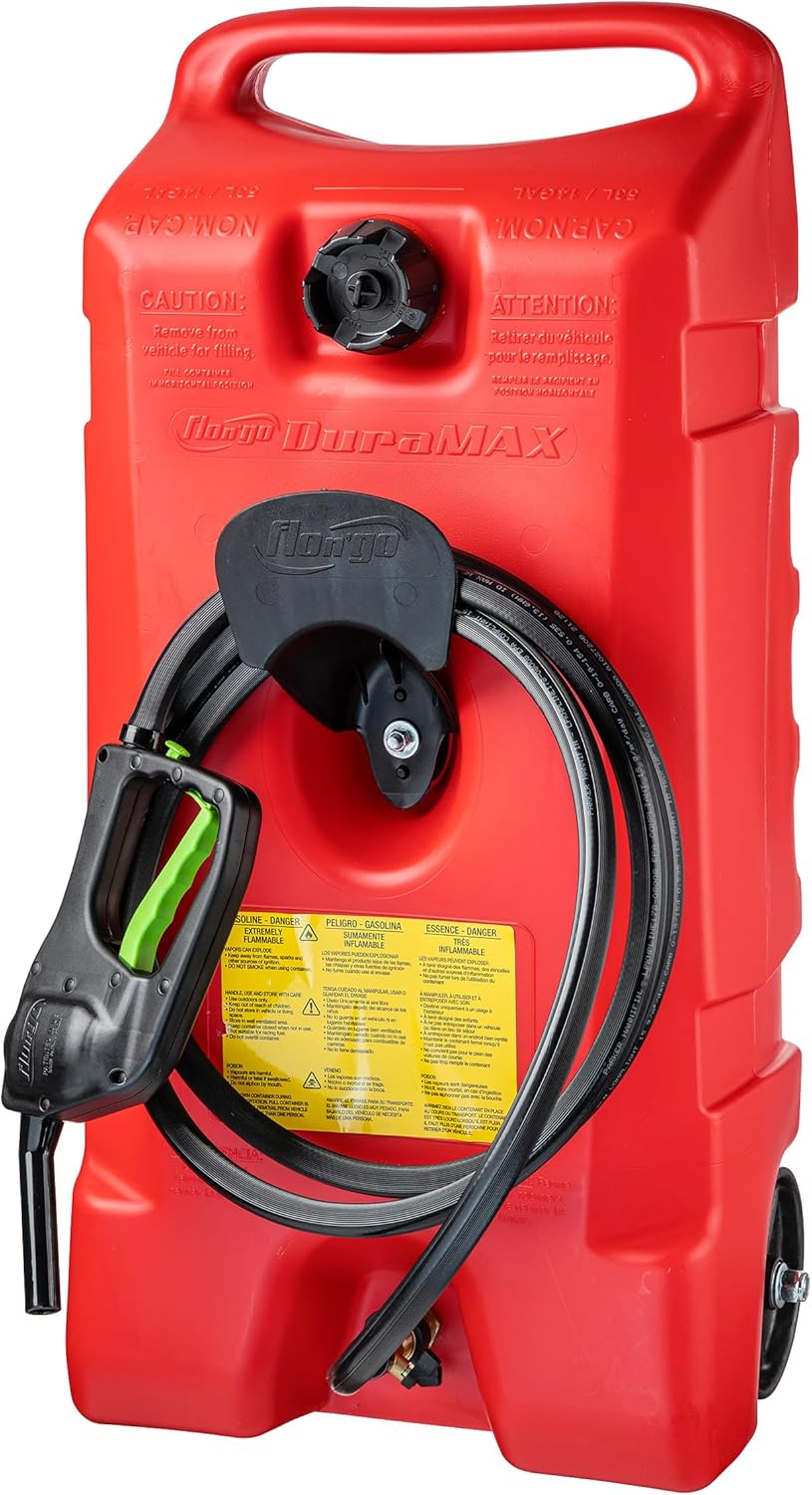 Scepter Duramax 14-Gallon Portable Fuel Tank with Pump & 10ft Hose �C Red