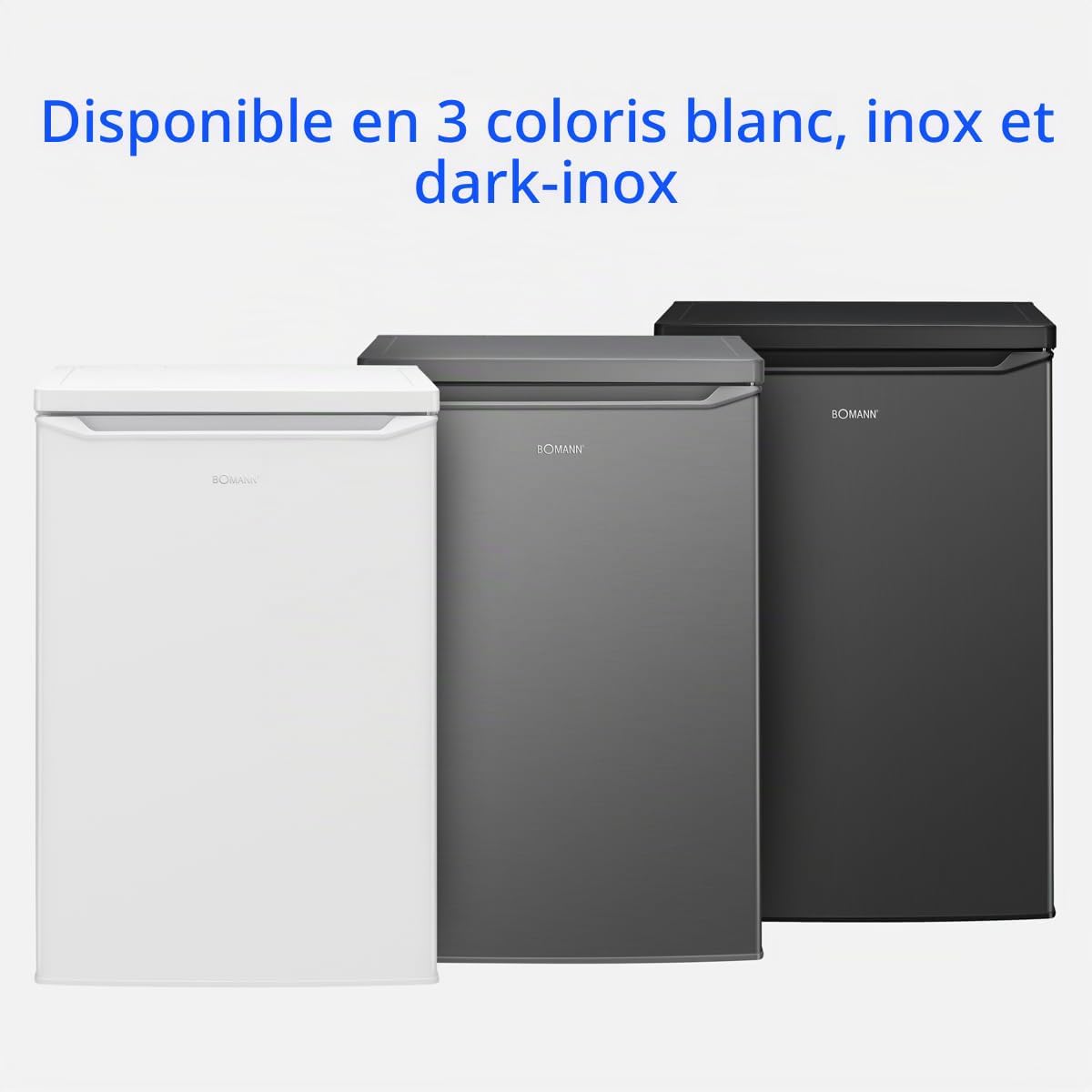 Bomann Réfrigérateur 126 L VS 7258, Classe C, Éclairage LED, Noir | réfrigérateur pose libre, éclairage LED, clayettes en verre, contrôle de la température