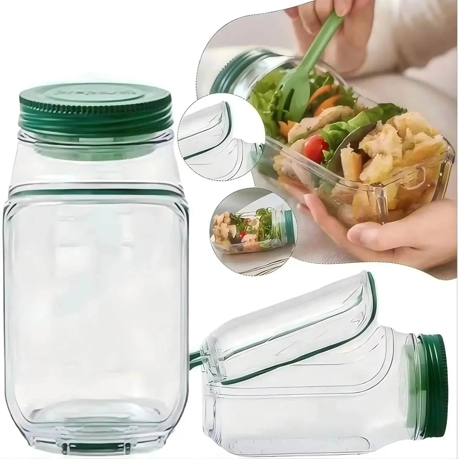 Auslaufsichere Salatbox To-Go mit Deckel | BPA-freier Lunchbox Becher für Büro & Schule | Praktischer Salatbecher für unterwegs