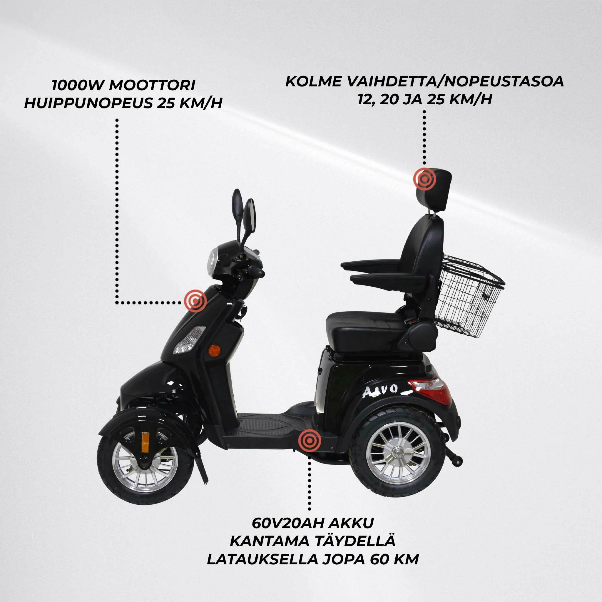 Arvo Seniorenmobil P400 Schwarz