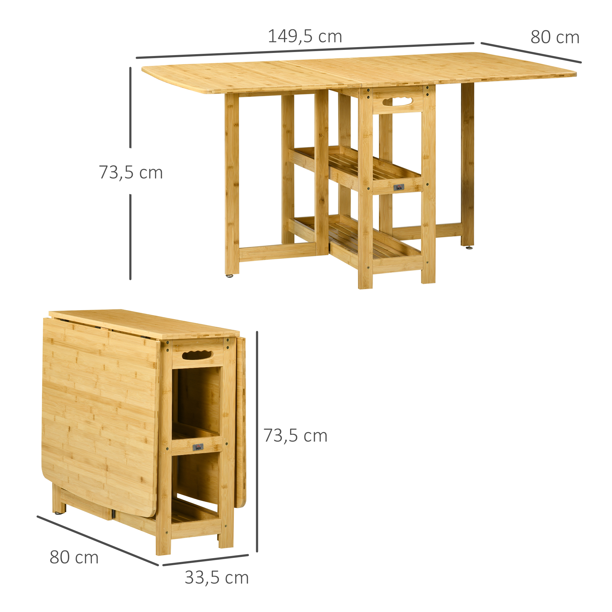 eettafel klaptafel met opbergvakken eetkamertafel keukentafel naturel hout