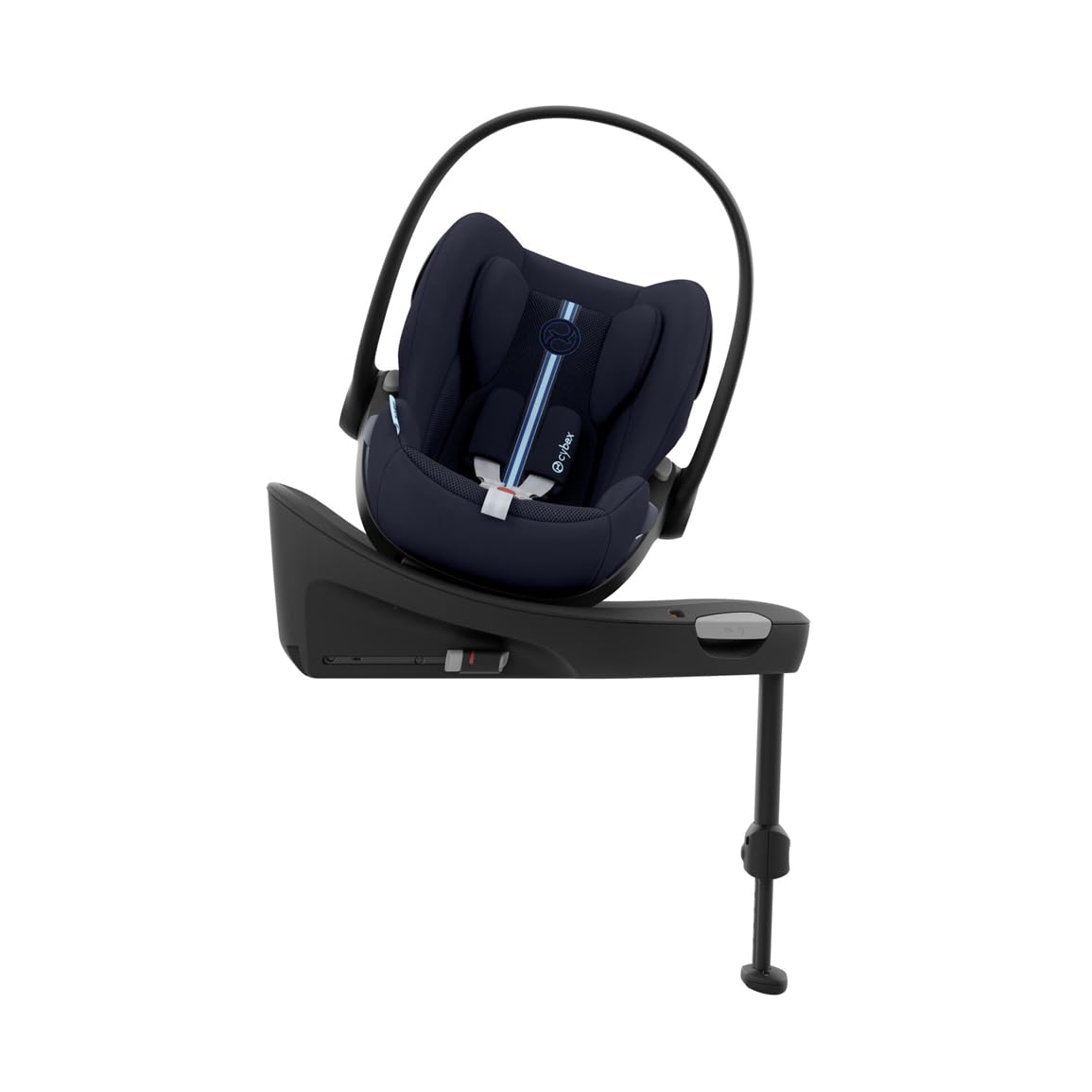 CYBEX Gold Babyschale Cloud G i-Size Comfort, Inkl. Neugeboreneneinlage, Ab Geburt bis ca. 24 Monate, Für Kinder ab 40 cm bis 87 cm, Max. 13 kg, Moon Black