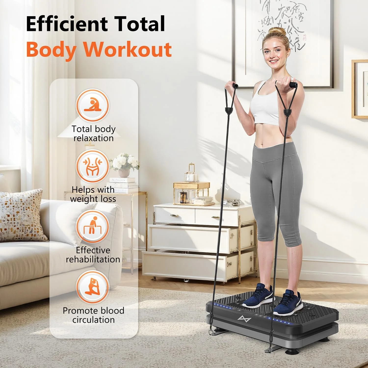 AXV Vibration Plate Fitness Platform Trainer Suitable for men and women to lose weight and burn fat at the gym