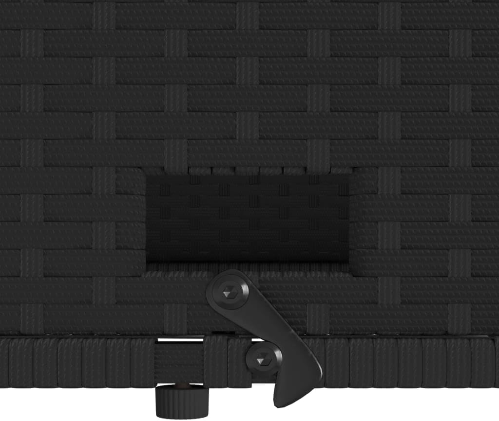 vidaXL Gartensofa 2-Sitzer, Outdoor Sofa mit Hocker mit Staufach, Gartenmöbel mit Kissen, Gartensessel Gartenbank, Schwarz Poly Rattan VC9087349