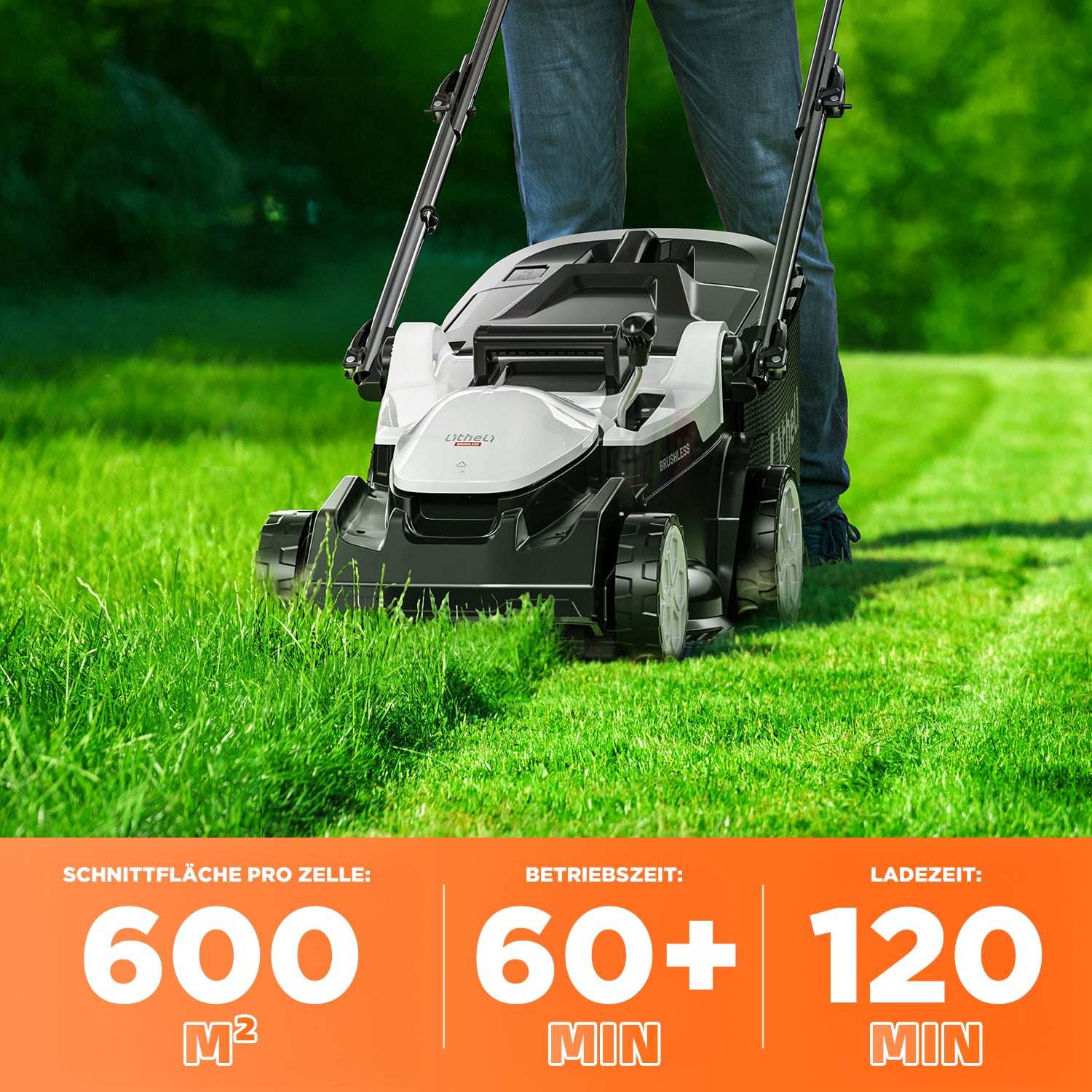 2025 U20 2 x 20V 37 cm Borstelloze Grasmaaier | Inclusief 2 �� 4,0 Ah en 2 �� 4,0 Ah SE-accu��s | Moeiteloos maaien van gazons tot 600 m2