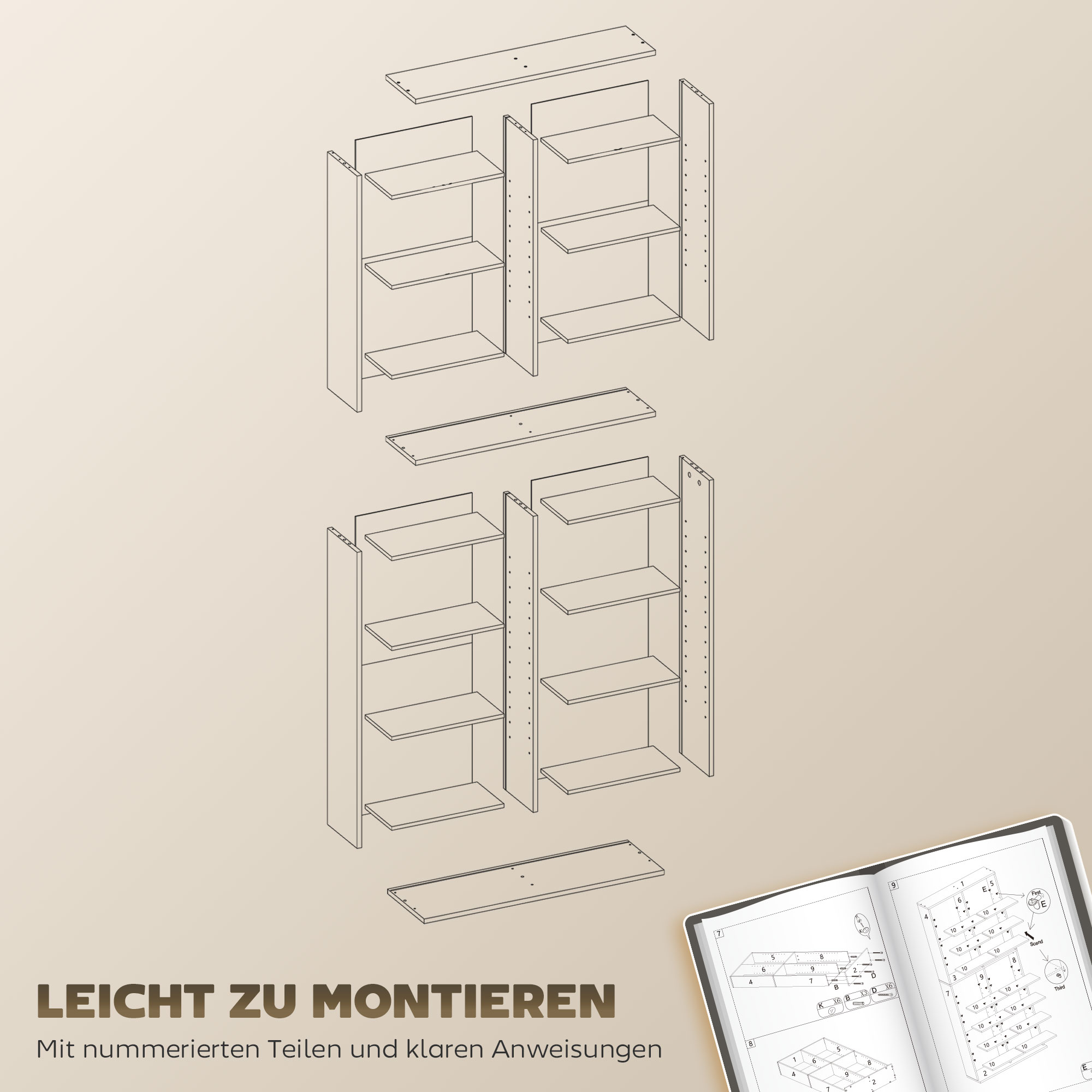 DVD-Rek, CD-Opslagrek, 14 Aanpasbare Planken, 18 Vakken, 175 cm, Blu-ray-Rek, Spaanplaat, Wit