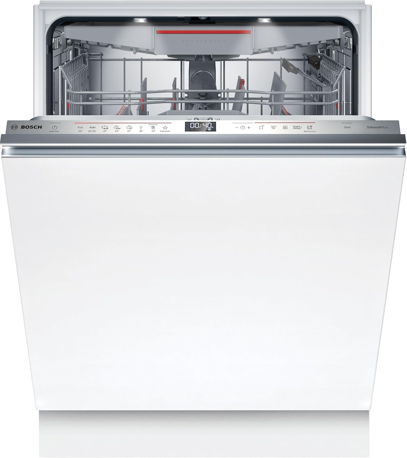 Bosch SMV6ECX10E Serie 6 Einbau-Geschirrspüler komplett versenkbar, Home Connect, Extra Clean Zone: Intensive Reinigung bei hartnäckigen Verschmutzungen, Remote-Diagnose, EmotionLight, 60 cm