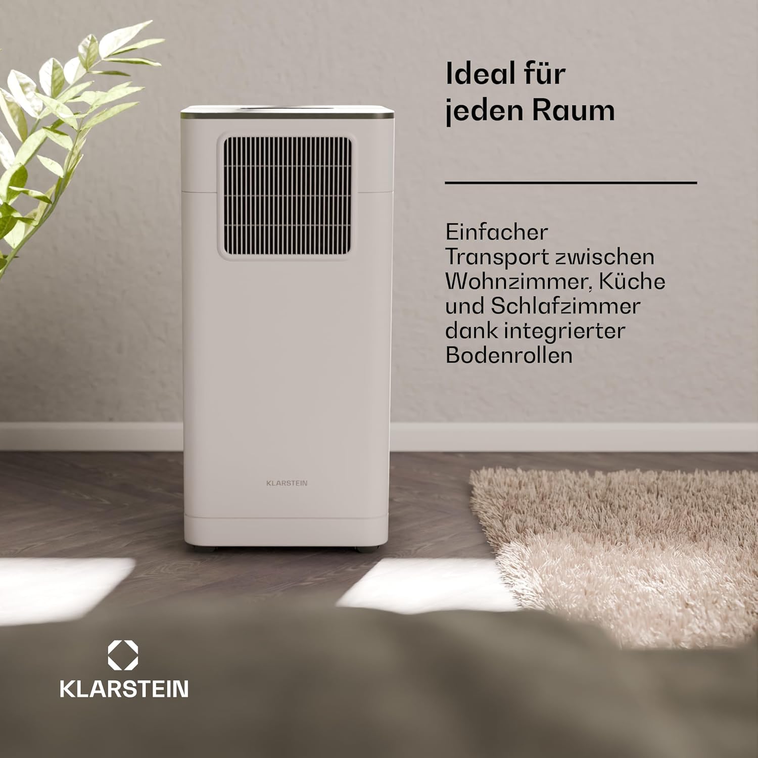 Klarstein Mobile Klimaanlage mit Abluftschlauch - 7000 BTU, 3-in-1, Leise & Energieeffizient, Smart Control via App & Fernbedienung, mit Fensterdichtungsset, R290 Kühlmittel, Für Räume bis 25 m²