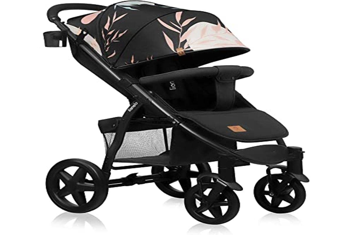 LIONELO Annet Plus Buggy bis 22 kg mit Liegefunktion, Kinderwagen klein zusammenklappbar mit Zubehör, Eva-Schaum-Räder, Moskitonetz, Fußdecke Getränkehalter, Korb