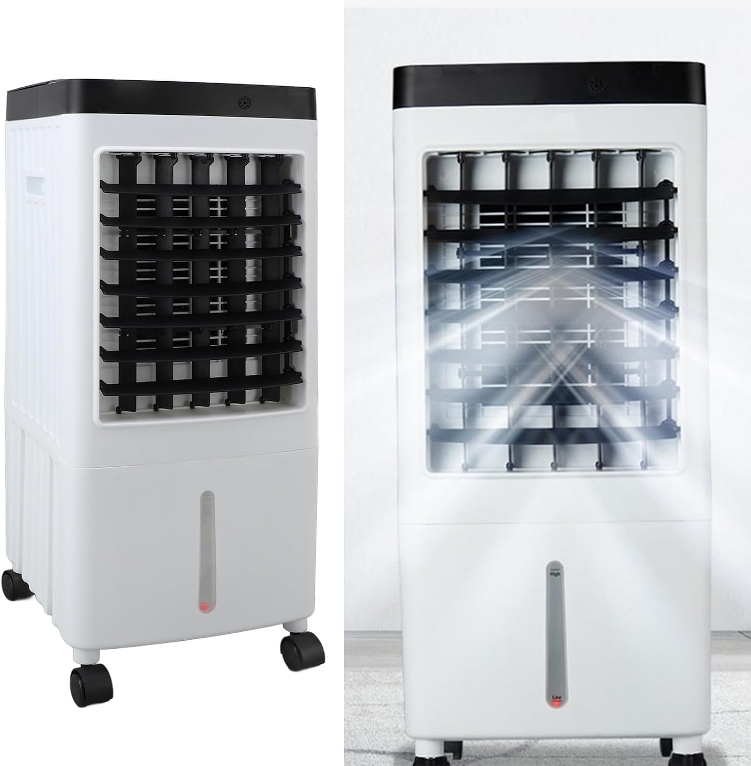 Tragbarer Verdunstungsluftkühler mit Fernbedienung, 3 Geschwindigkeitsstufen, Energiesparender Verdunstungskühler mit Fernbedienung für das Homeoffice (EU-Stecker 220 V)