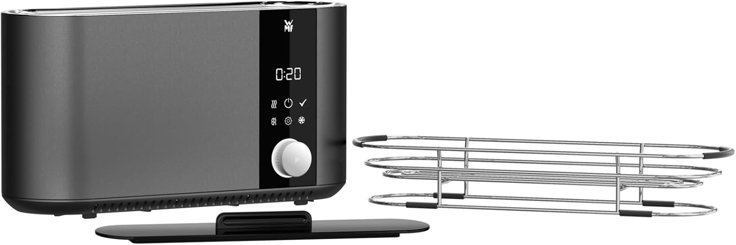 WMF Master Toaster Langschlitz motorisiert, Toaster 2 Scheiben, XXL-Toast, automatische Brotzentrierung, Check-Up Funktion, 980 W Toaster, Touch Bedienfeld, LED-Lichtleiste, Toster edelstahl matt