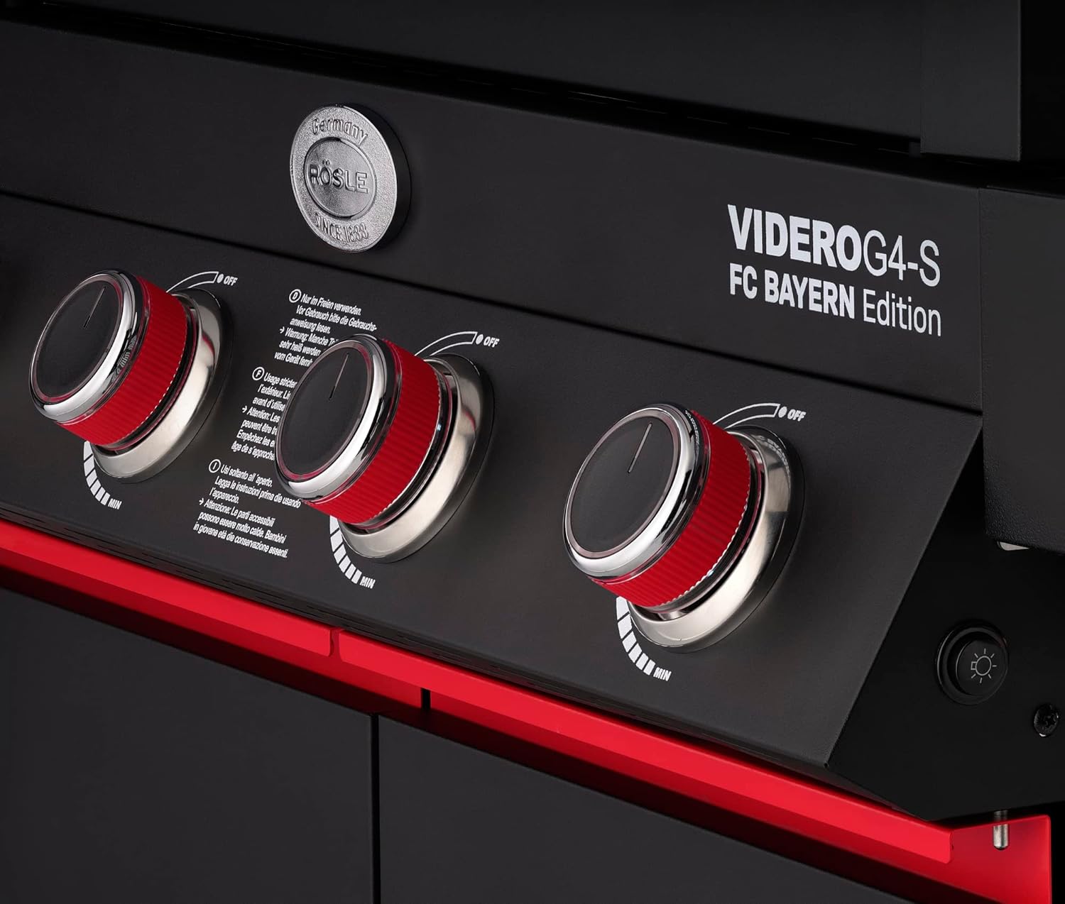 RÖSLE Elektrogrill BBQ-Portable Videro E2-P, tragbarer Tischgrill mit 2 Brennern, Warmhalterost und Deckel mit Glaseinsatz, pulverbeschichteter Stahl, schwarz/silbern