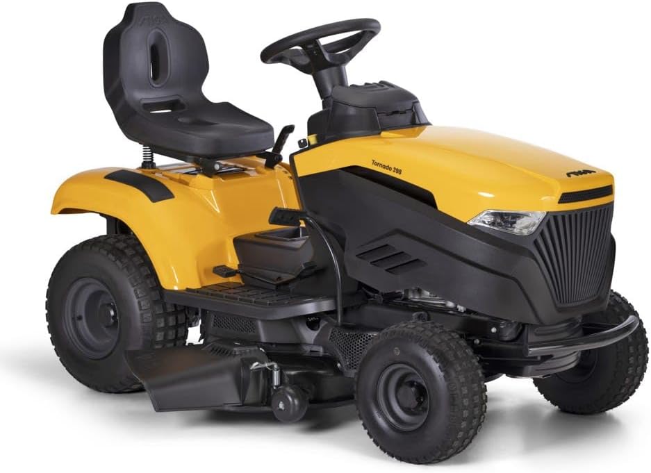 STIGA Tornado 398 Benzin-Gartentraktor - 432cc ST 450 Motor, 98cm Mähdeck, Hydrostatisches Getriebe, Seitenauswurf  und  Mulchen, Anhängerkupplung - Ideal für große Gärten bis zu 5.000 m2