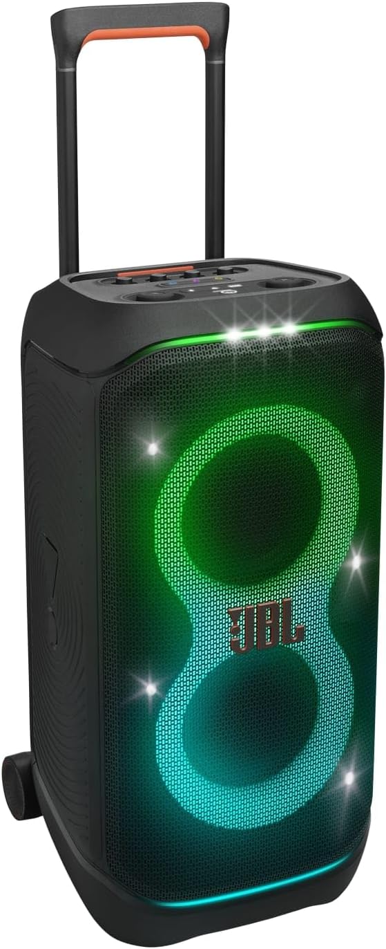 JBL Partybox Stage 120 in Schwarz �C Tragbare Bluetooth-Lautsprecher-Box mit JBL Pro Sound, Lichtshow, KI-Sound-Boost und Teleskopgriff �C 12 h Laufzeit