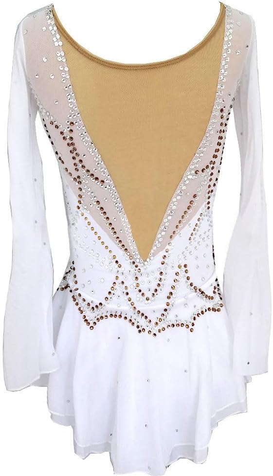 Eiskunstlaufkleid For Frauen Und Mädchen Eislaufen Professionelles Wettkampfkleid Hochelastischer Strass Langarm Langarm Kundenspezifisch