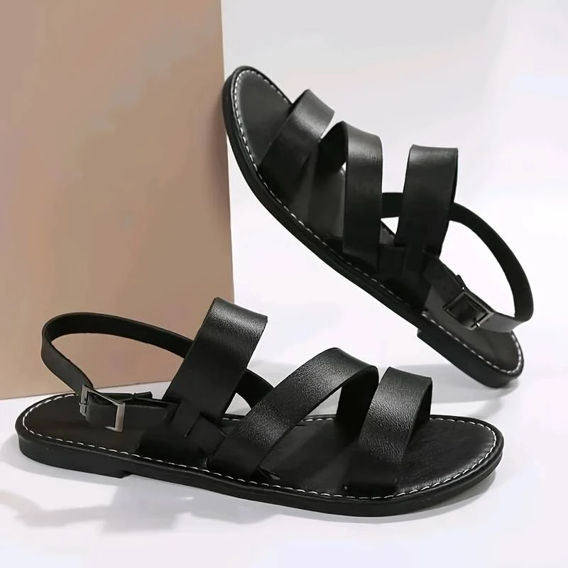 Schicke Damen-Sommersandalen mit drei Riemen f��r jeden Anlass