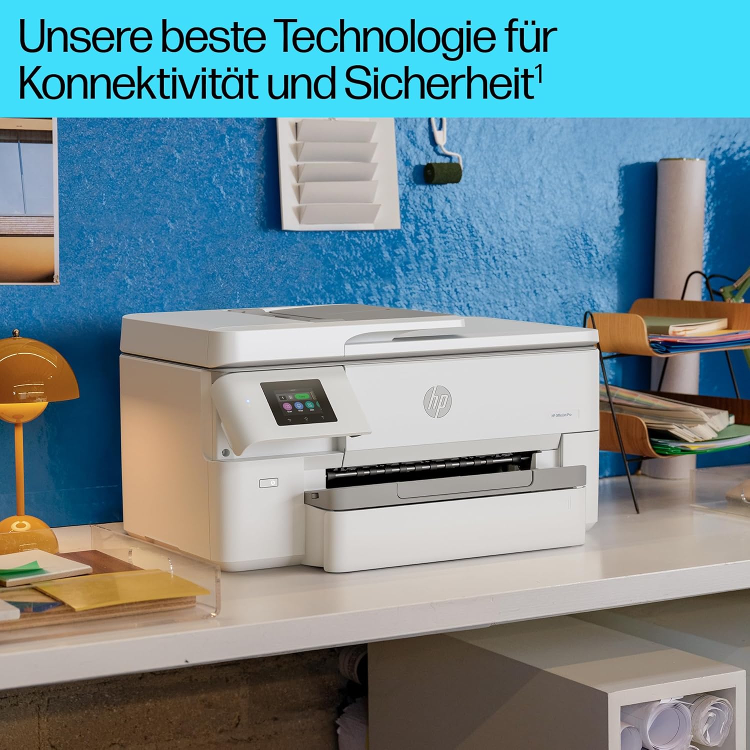 HP OfficeJet Pro 9720e A3-Multifunktionsdrucker, Drucken bis A3, 3 Monate gratis drucken mit HP Instant Ink inklusive, HP+, Drucker, Scanner, Kopierer, Fax, WLAN, LAN, Duplex, Airprint, Grau-Weiß