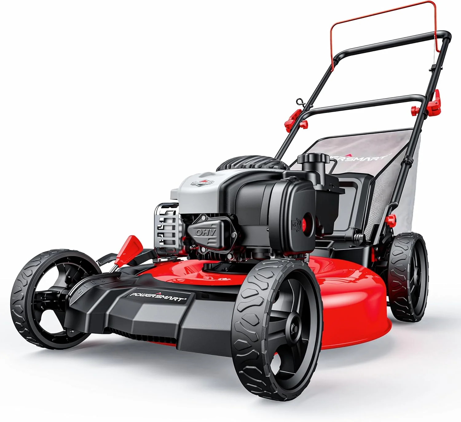 PowerSmart 21 2-in-1 Push Lawn Mower 144cc Engine 3-in-1 with Bagging High Wheels