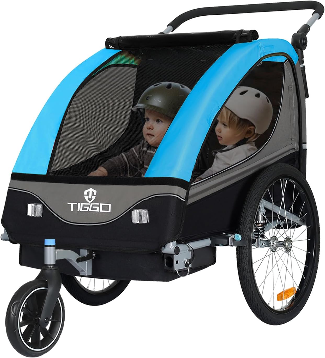 Tiggo S2 Kinderanhänger mit Federung Jogger 2 in 1 Kinder Buggy fahrradanhänger Anhänger 360° Drehbar