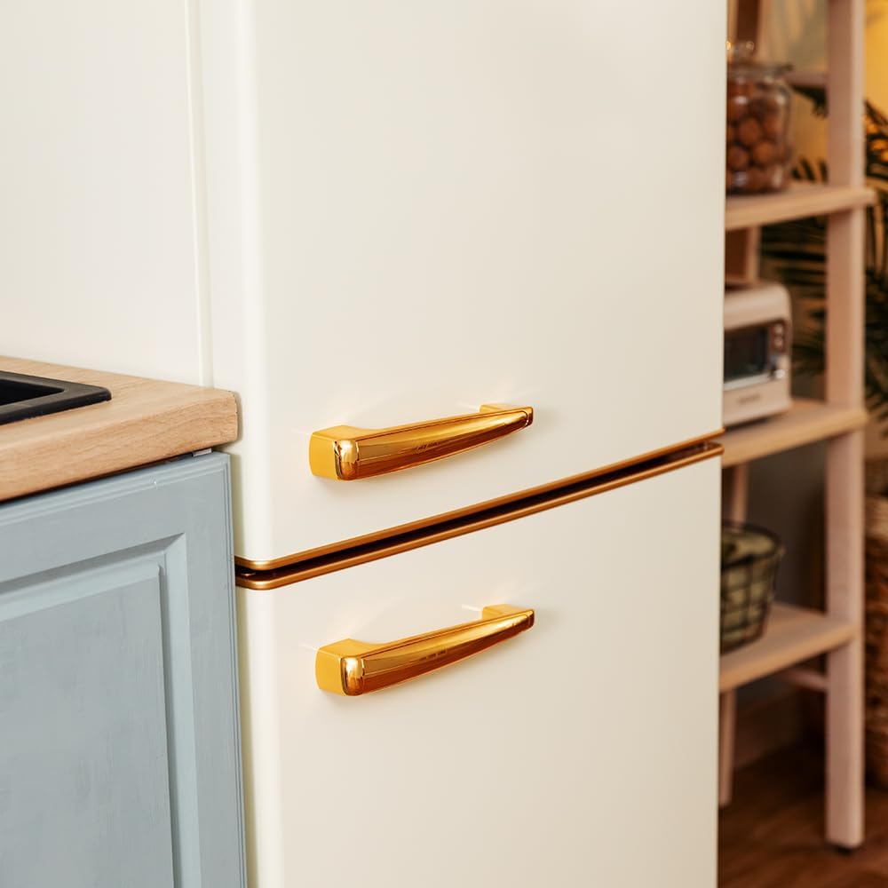 Cecotec Kühlschrank Kombi 2 Türen Retro 300 L Bolero CoolMarket Kombi Origin 300 Beige E Höhe 191,5 cm 60 cm Breite Temperaturregelung Chromgriff und Glasplatten Beige