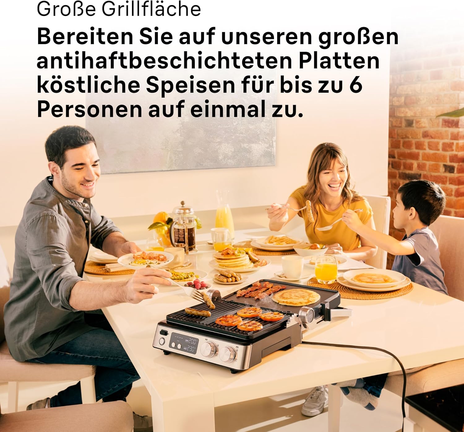 Braun MultiGrill 9 CG 9047 Kontaktgrill mit Grill-, Flach- und Waffelplatten, Grillpositionen: Kontakt, BBQ, Ofen, Spülmaschinenfeste Platten, Fettauffangschale, 230° Höchsttemperatur, Boost-Funktion