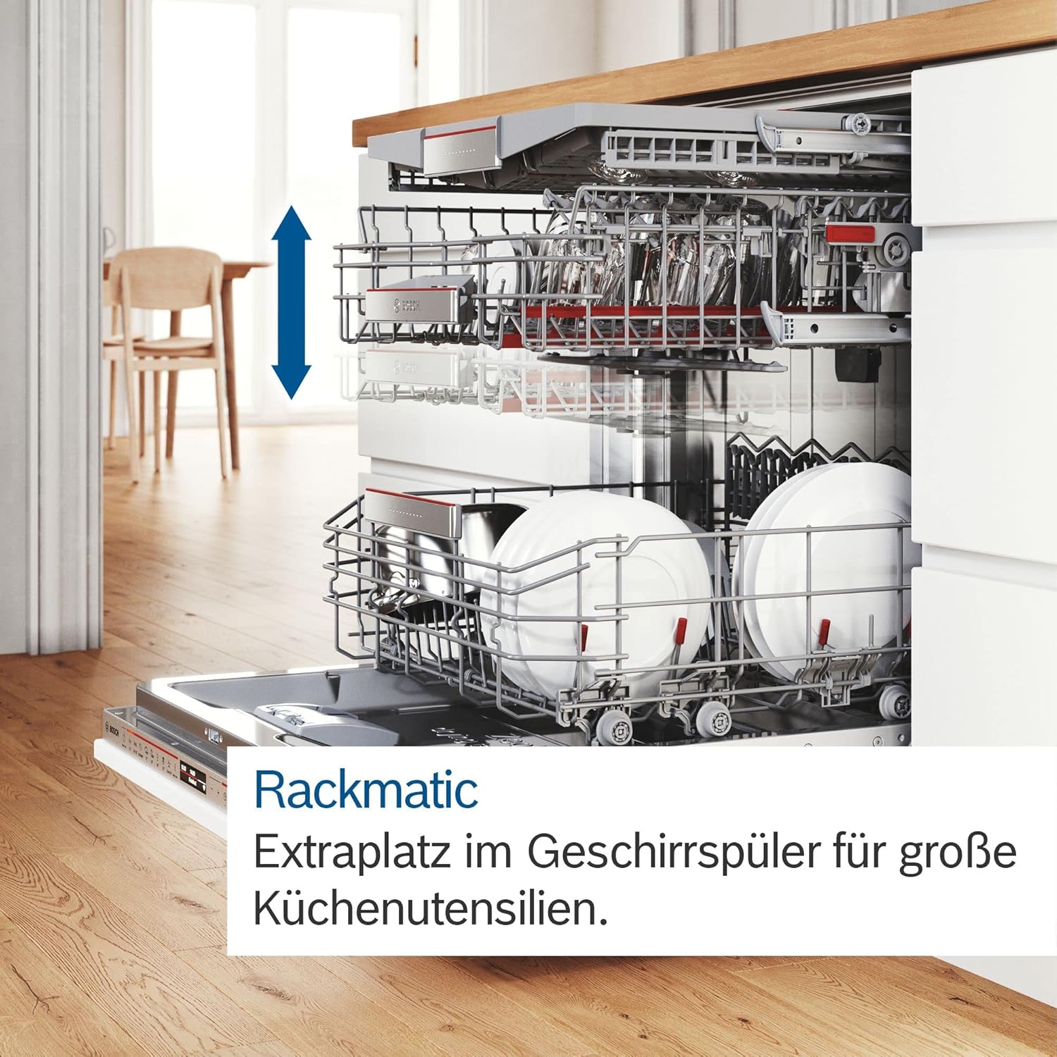 Bosch SMU4HCW48E Serie 4 Smarter Geschirrspüler Unterbau, 60 cm breit, Besteckschublade, Made in Germany, Silence Programm besonders leise, Extra Trocknen auf Knopfdruck