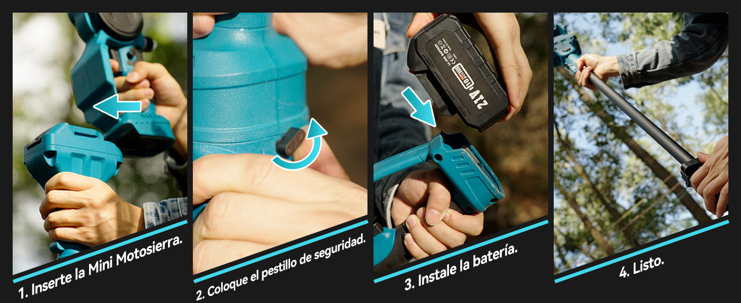 Seesii Mini motosierra 2 en 1 de 8 pulgadas con telescopio