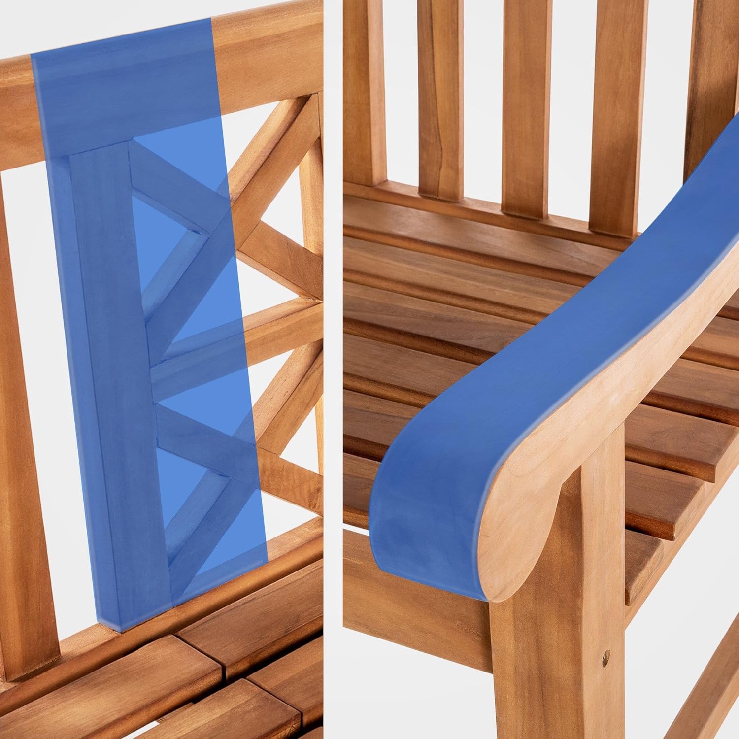 CLP Teakbank Luka I Wetterfeste Gartenbank Mit Klapp-Tisch, Farbe:Teak, Größe:150 cm
