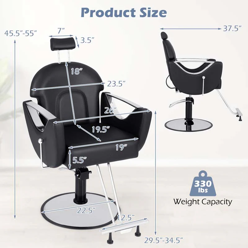 Eletriclife 360�� Swivel Reclining Salon Chair for Hair Stylist