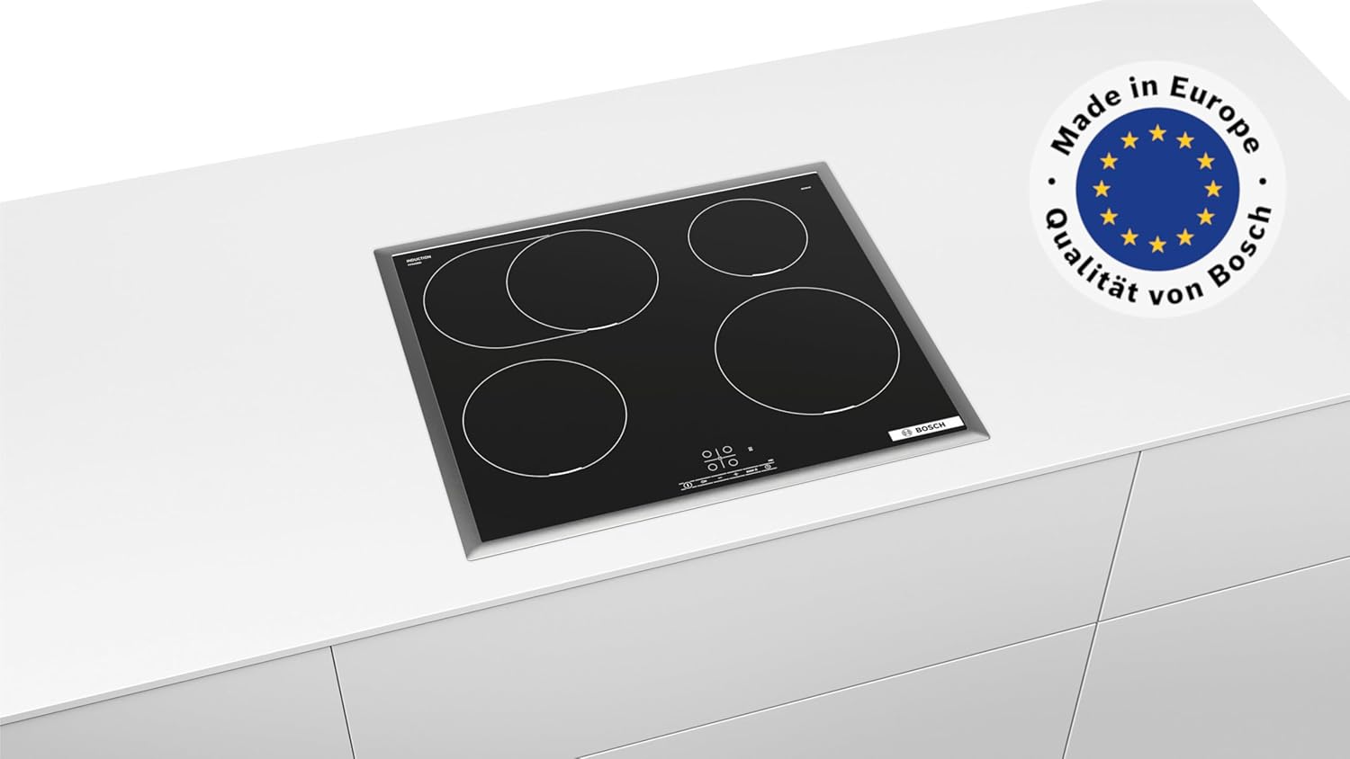HBD635CS64 Backofen-Set, Einbau-Backofen 60 cm, HBG537BB3, Serie 6, EcoClean, 3D Heißluft, Soft Close, Schwarz & Induktionskochfeld 60 cm, PIF645BB5E Serie 4, PowerBoost, Edelstahlrahmen