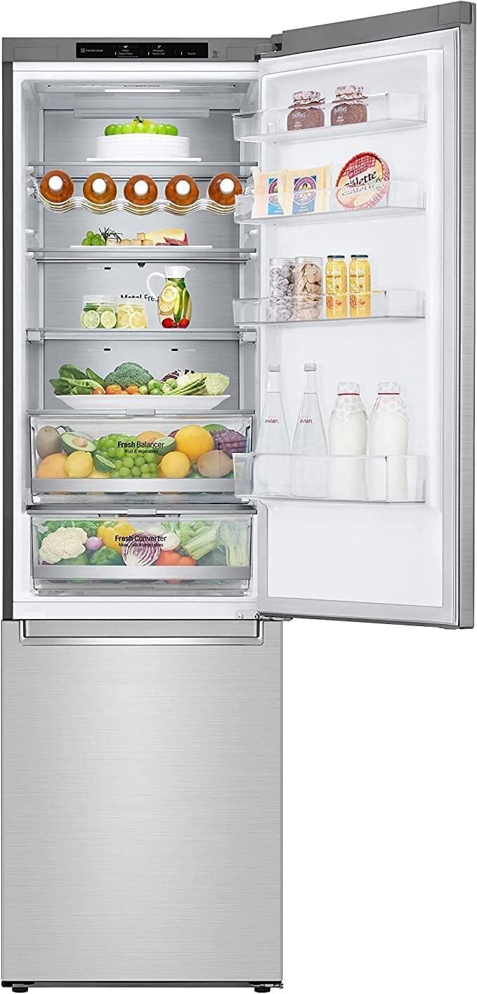 LG GBV22NCCEP Kühl-/Gefrierkombination – Smart Inverter Compressor, Total No Frost, Modern Flat Door Design, Matt Schwarz Metallic, Energieeffizienz A
