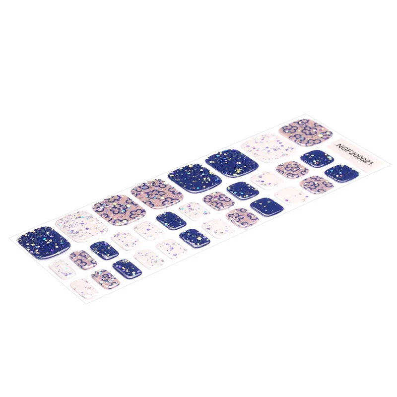 Blue Holo Flowers Gel (Feet)