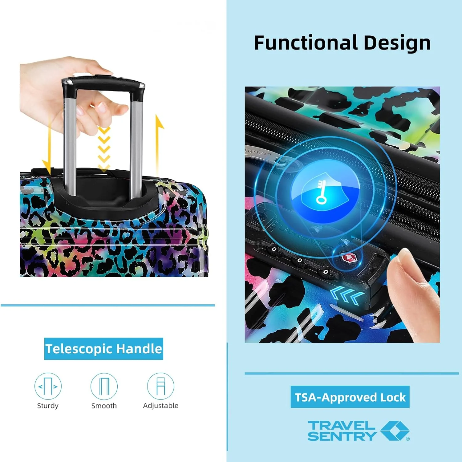 6-piece luggage set, expandable hardshell suitcase set with spinner wheels, lightweight rolling luggage set