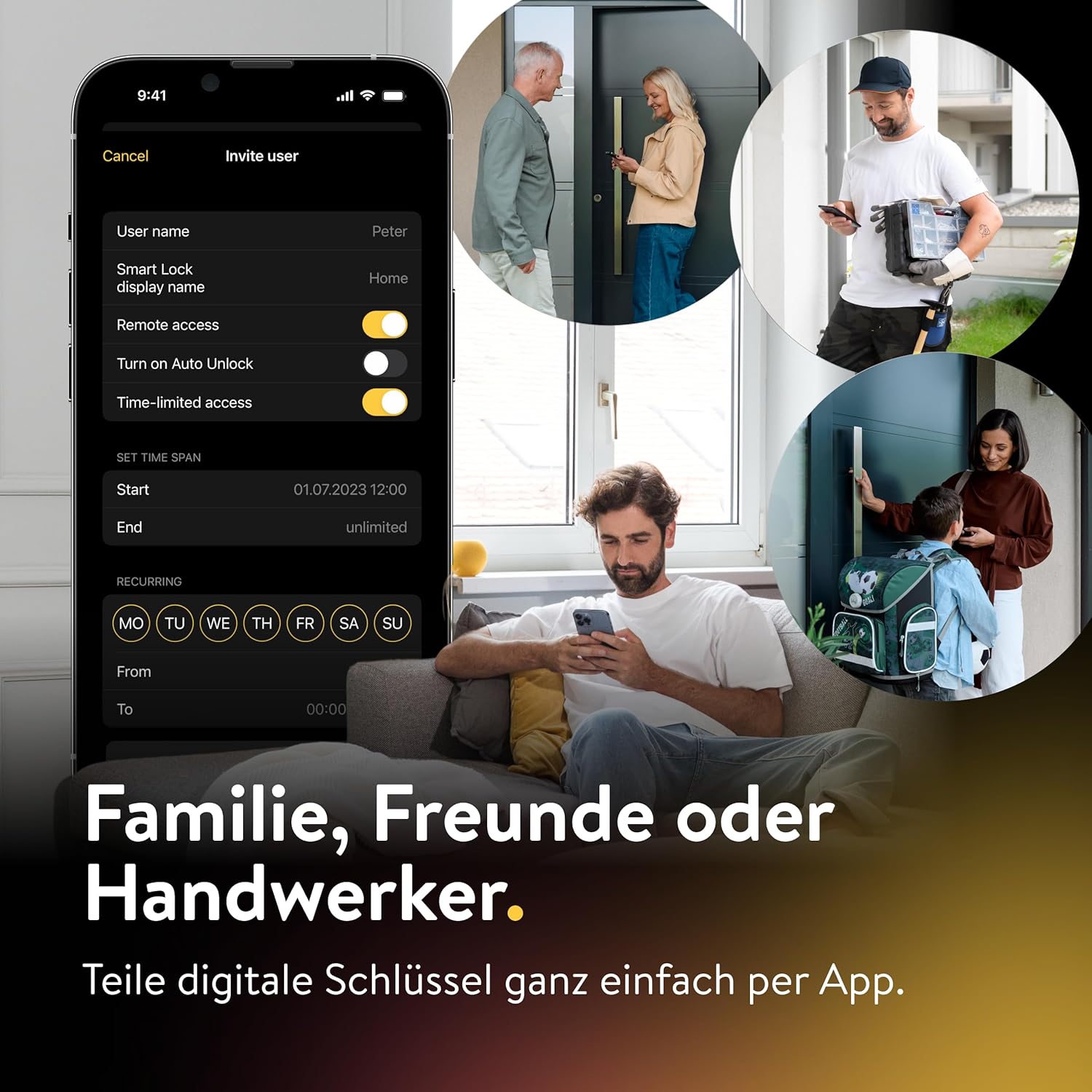 Nuki Smart Lock Go (2025) mit Bluetooth, WLAN & Matter, elektronisches Türschloss macht Smartphone zum Schlüssel, Nachrüsten ohne Zylindertausch – Smart Lock