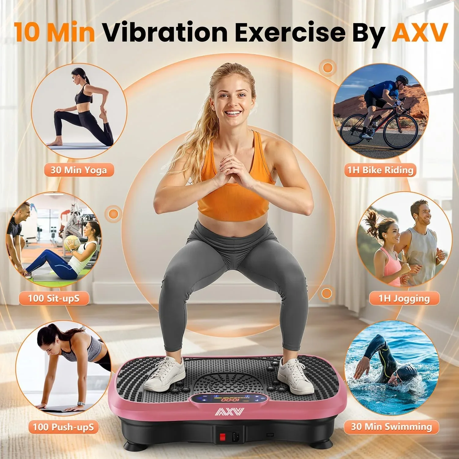 AXV Vibration Plate Fitness Platform Trainer Suitable for men and women to lose weight