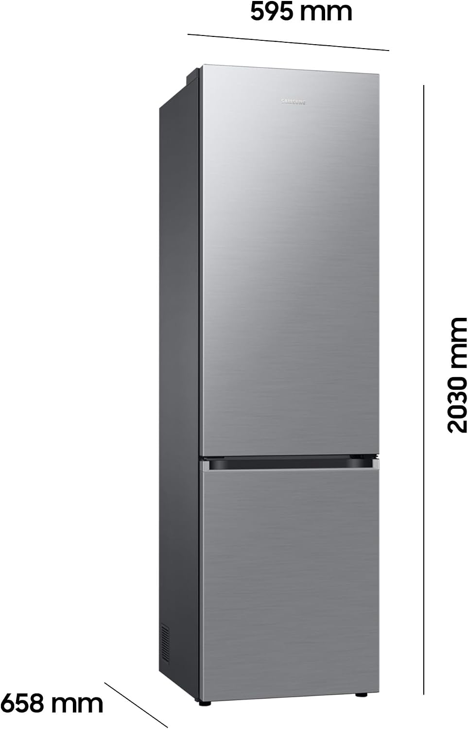 Samsung RB38C7AGWS9/EF Kühl-Gefrierkombination, 203 cm, 387 l, AI-Kühlschrank mit Gefrierfach, SmartThings AI Energy Mode, Cool Select+, Twin Cooling Plus, Metal Cooling, Edelstahl Look