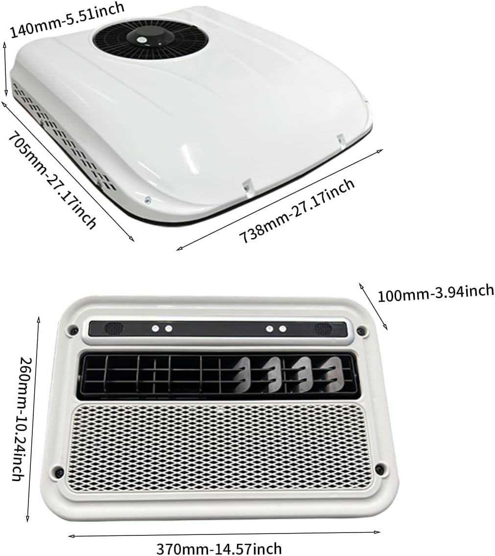 12V Dachklimaanlage für Wohnmobile,12V Klimaanlage,8000BTU elektrische Standklimaanlage, geräuscharmer Betrieb,geeignet für Wohnmobile, Reisemobile, Lkw, Geländewagen, SUV, Busse