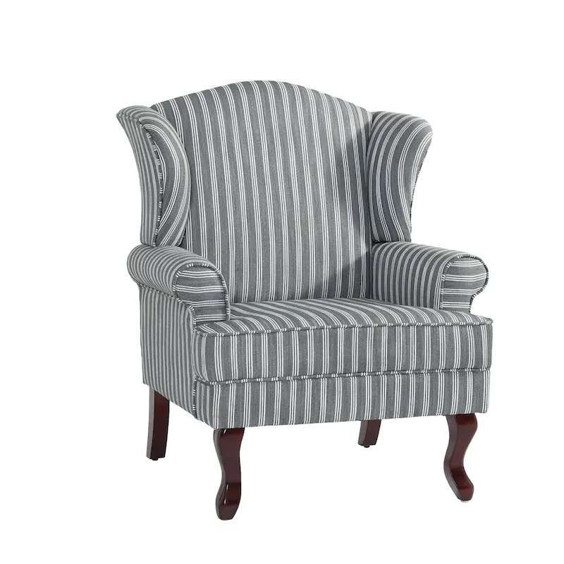 2 Set Traditional Wingback Accent Chairs Upholstered Armchair