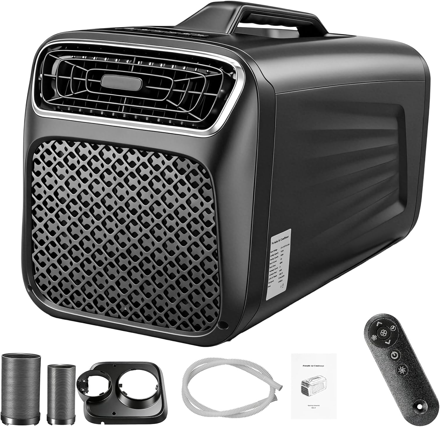 5200 BTU Mobile Klimaanlage mit Abluftschlauch, 10 sqm, 5 in 1 Klimagerät mit Kühlung Entfeuchter Ventilator Heizfunktion, Leise Klimaanlage, Tragbare Camping Klimaanlage für Zelt Wohnmobil Van