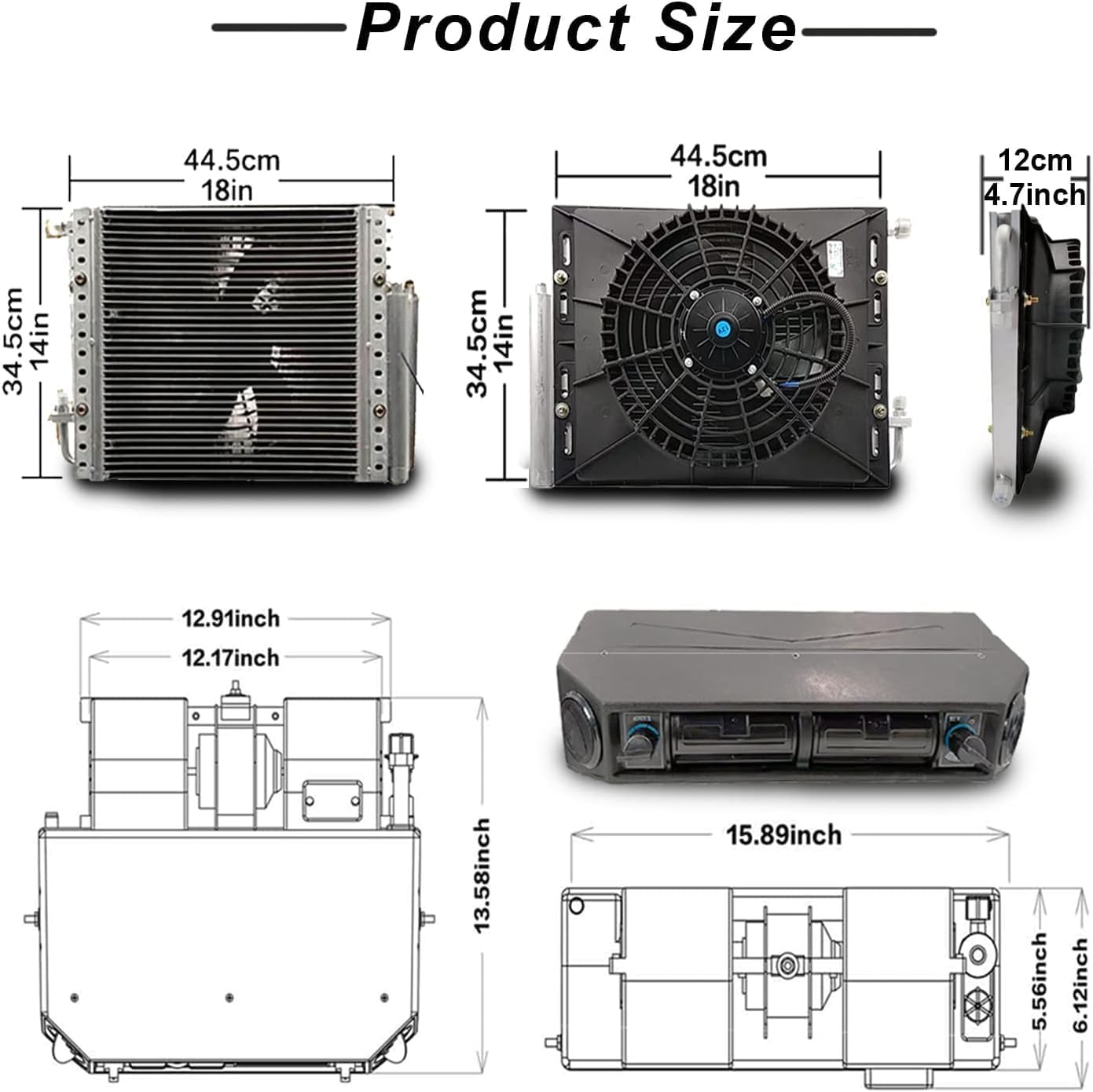 12V 10000BTU Unter der Armaturenbrett-Klimaanlage mit Kühl- und Heizfunktionen,12v air conditioner，under dash ac kit， leiser Betrieb，einfache Installation，Schnelle Abkühlung für Classic Car RV Van