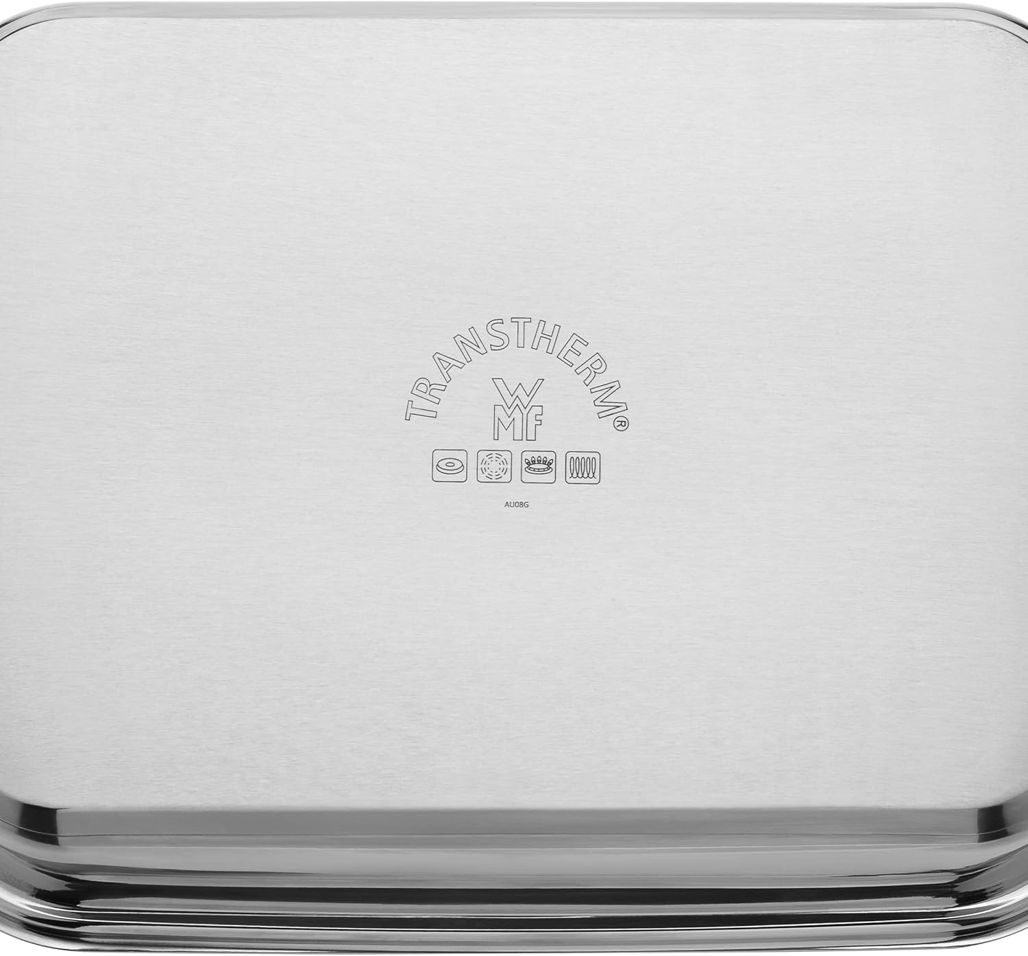 WMF Vitalis Aroma Dampfgarer, Bräter Induktion, 41x27x10cm, Auflaufform 6,5l, Servierzange, Glasdeckel Silikonrand, Thermometer, Garblech, Schmortopf Cromargan Edelstahl unbeschichtet