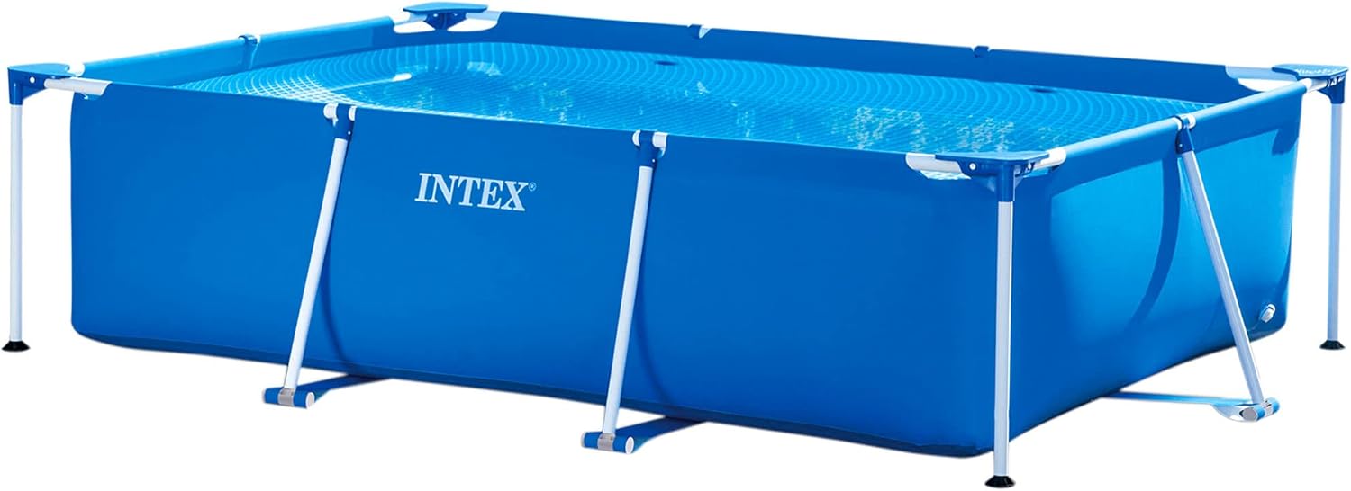 Intex 28271Np Small Frame Piscina Desmontable, 260 X 160 X 65 Cm, 2.282 Litros + 28038 Cobertor Piscina Rectangular Prisma/Small Frame 300 X 200 Cm